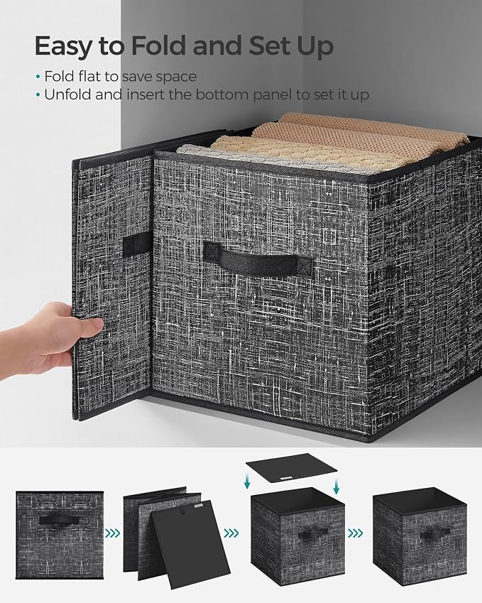 SONGMICS Storage Cubes, 11.8 x 11.8 x 11.8 Inches Non-Woven Fabric Bins - Image 8