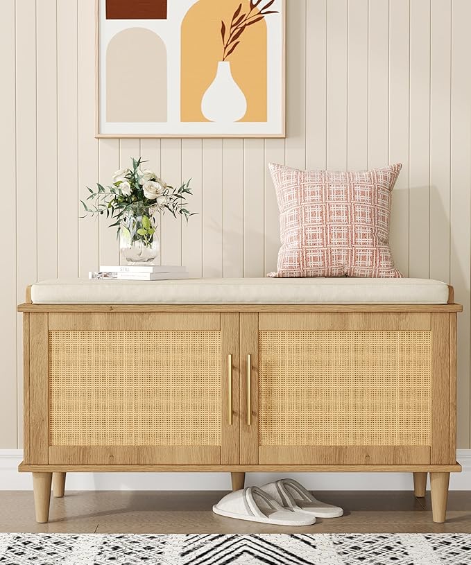 Akxomel Rattan Shoe Storage Bench by Akxomel