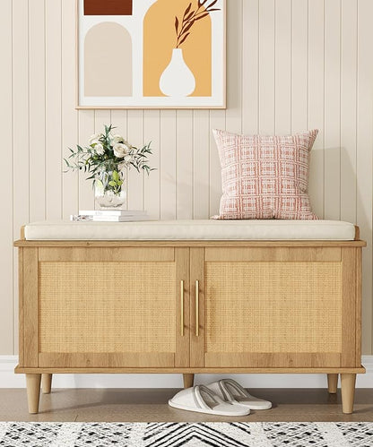 Akxomel Rattan Shoe Storage Bench by Akxomel