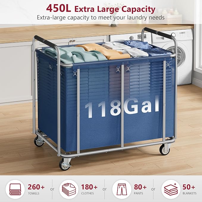 Tajsoon Large Laundry Cart - Image 3