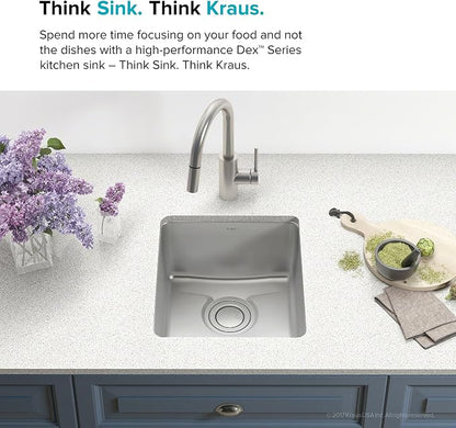 KRAUS Dex 17-Inch Undermount Single Bowl TRU16 Gauge Stainless Steel Kitchen - Image 16