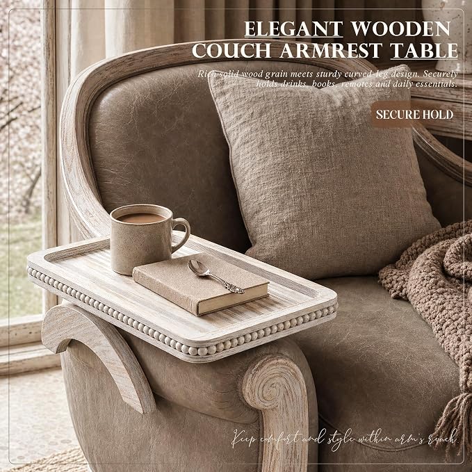EOSAHR Pine Wood Couch Tray - Image 3