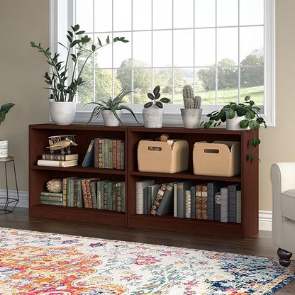Bush Furniture Universal Small 2 Shelf Bookcase in Vogue Cherry, Low Storage - Image 4