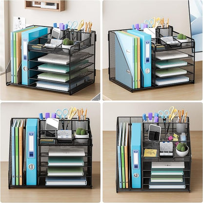 Lavatino Desk Organizer, 5-Tier Metal Mesh Paper Letter Tray - Image 5