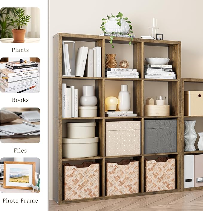 Cube Storage Organizer Bookcase, Decorative 11 inch Open Back Cubical Shelf - Image 7