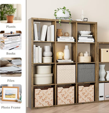 Cube Storage Organizer Bookcase, Decorative 11 inch Open Back Cubical Shelf - Image 7