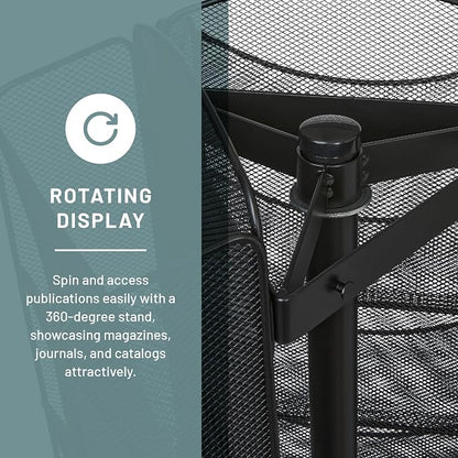Safco Onyx Rotating Mesh Magazine Holder, Display Rack - Image 7