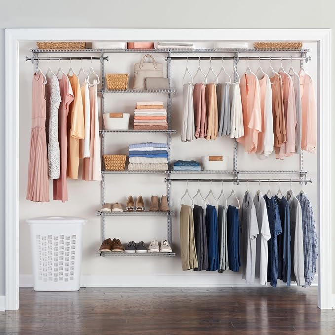 Rubbermaid Configurations Deluxe Custom Closet Kit 4-8 Ft. Adjustable Metal by Rubbermaid