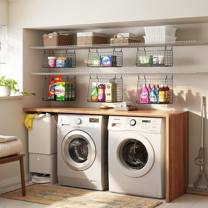 4-Pack Hanging Laundry Room Organizer：Foldable Laundry Room Organizaton Wire - Image 4