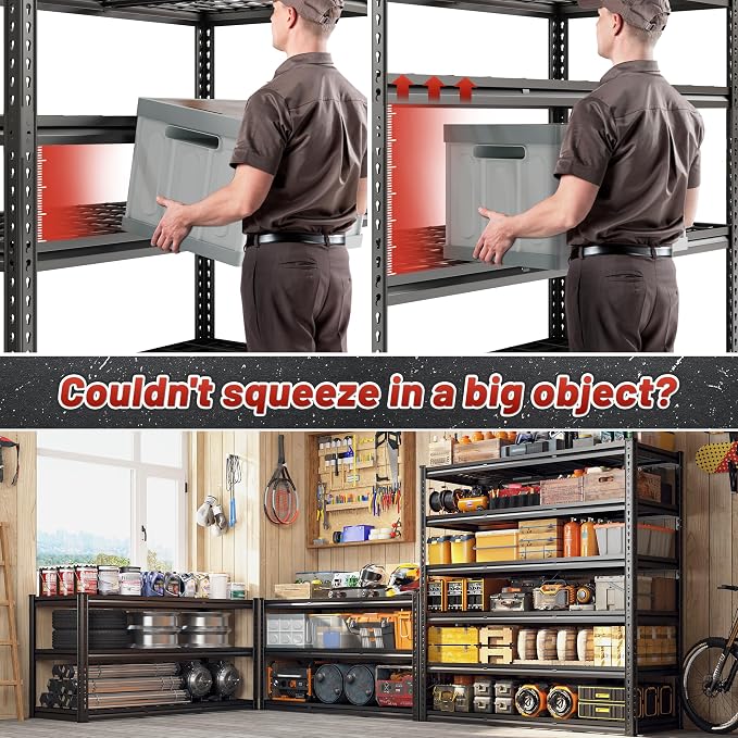 REIBII 3600LBS Garage Shelving 78" H Storage Shelves Heavy Duty 6-Tier - Image 6