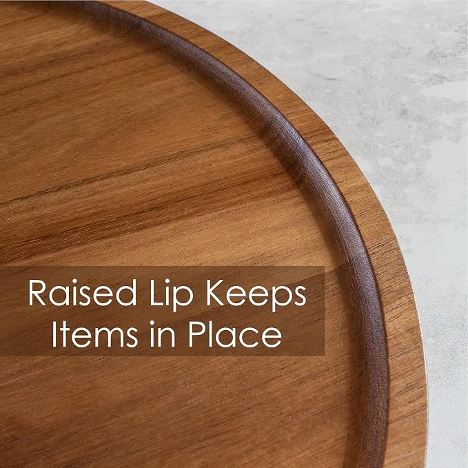 TB Home Acacia Wood Lazy Susan Organizer Kitchen Turntable - Image 3