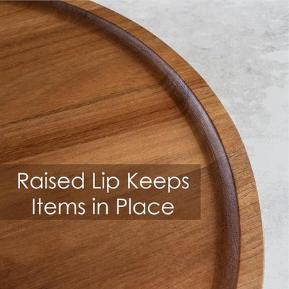TB Home Acacia Wood Lazy Susan Organizer Kitchen Turntable - Image 3