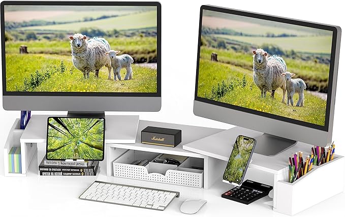 Simple Houseware Desk Dual Monitor Stand Riser by SimpleHouseware