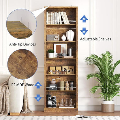 75" Tall Bookshelf, 6-Tier Floor Standing Bookcase - Image 5