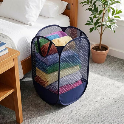 100L Extra Large Mesh Pop Up Laundry Hamper 2 Pack - Image 5