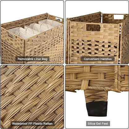 OIAHOMY Laundry Hamper with Lid, 140L Clothes Hamper with 3 Removable Liner Bags - Image 4