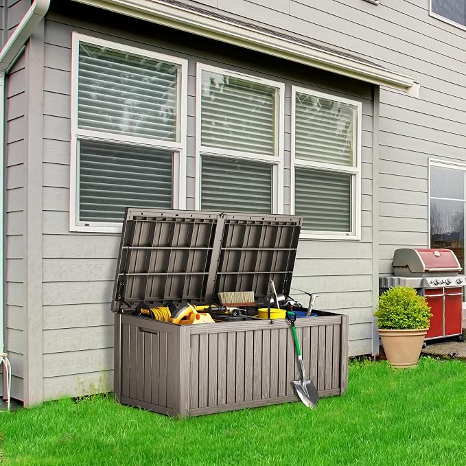 TARKARI 180 Gallon Lockable Resin Deck Box, Waterproof & UV-Resistant Outdoor - Image 4
