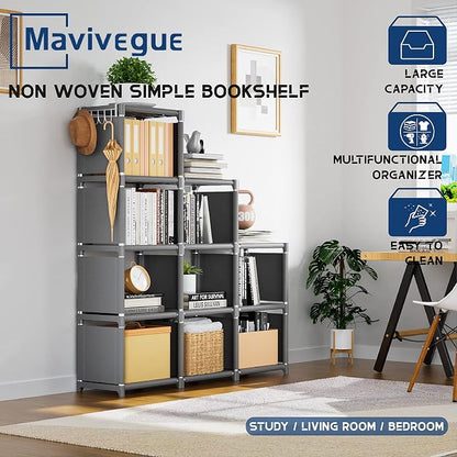 Mavivegue Book Shelf, 12 Cube Storage Organizer, DIY Bookcase, Metal Cube - Image 9