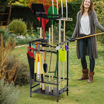 Garden Tool Organizer for Garage, Yard Tool Rack, Holds Up to 36 Long-Handled - Image 6