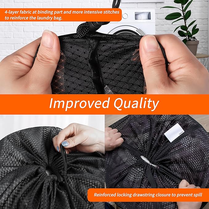 Polecasa 2 Pack Heavy Duty Diamond Mesh Laundry Bag, Breathable Mesh, Machine - Image 4
