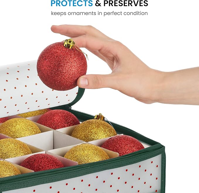 ZOBER Christmas Ornament Storage Box Plastic - Image 8