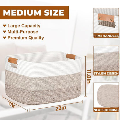 danpinera Blanket Basket, 72L Woven Storage basket - Image 2