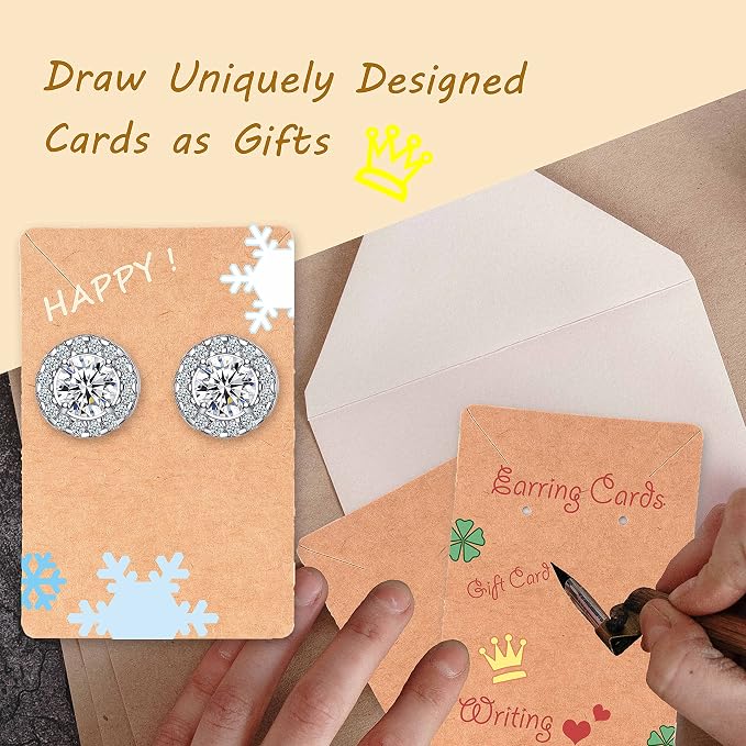 Earring Display Cards with 100 Pcs Earring Holder Cards 200 Pcs Earring Backs - Image 4