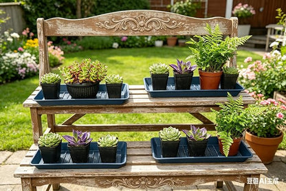 4 Pack Plastic Plant Tray Saucer Rectangular 17 18 Inch, Planter Trays Saucers - Image 5