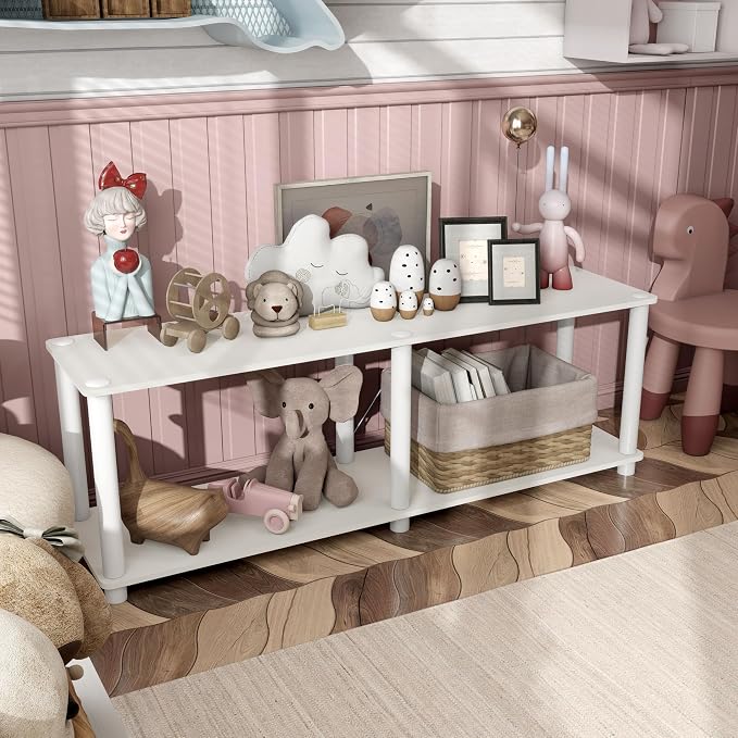 Homes: Inside + Out Apexa Modern 2-Tier Extra Wide Shelving Units, Collectibles - Image 14