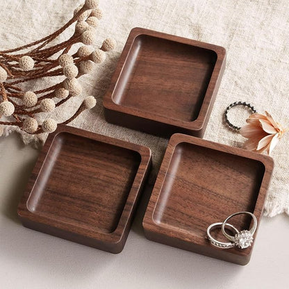 Walnut Wood Ring Holder, Engraved Jewelry Dish and Storage Tray, Unique Gift - Image 7