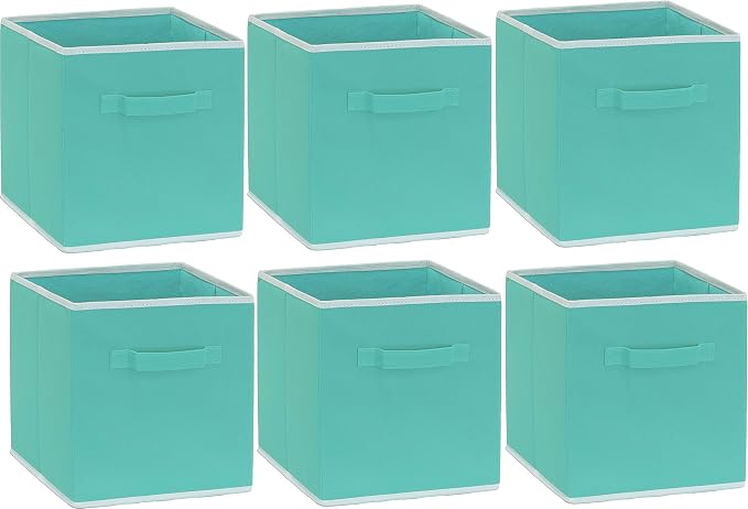Simple Houseware Foldable Cube Storage Bins, 11-Inch Turquoise - Image 2