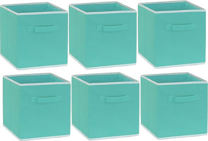 Simple Houseware Foldable Cube Storage Bins, 11-Inch Turquoise - Image 2