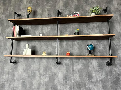 HDDFER Floating Shelves 70 inch Wall Bookshelf Industrial Pipe Shelving Shelves - Image 5