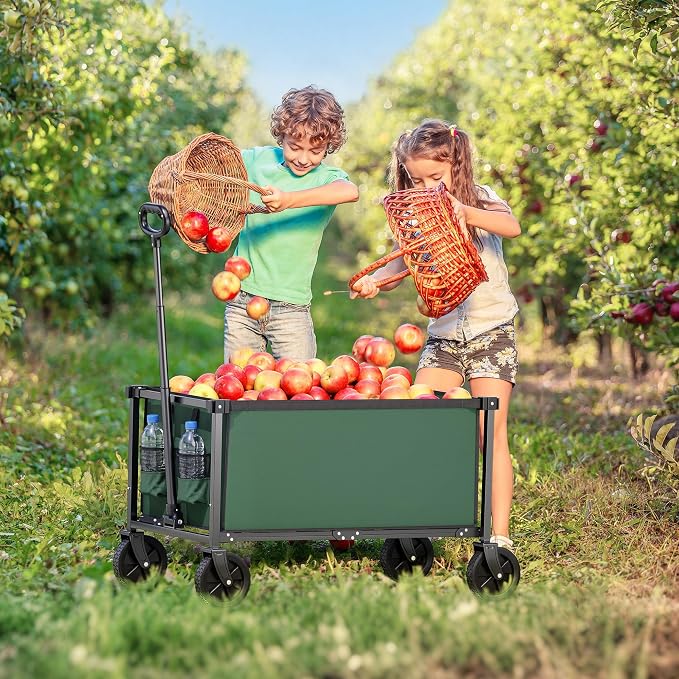 29.3" Collapsible Wagon Cart, 150L Heavy Duty Folding Utility Wagon - Image 9
