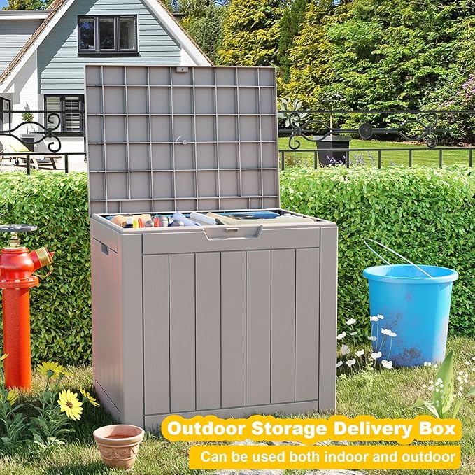 PatioZen 30 Gallon Deck Box, Resin Outdoor Storage Box - Image 4