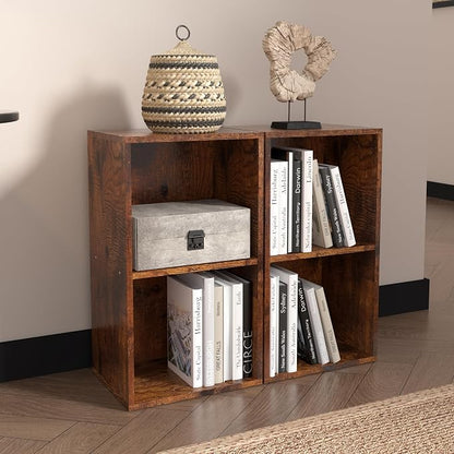 Wooden 2 Cube Storage Organizer, 2 Tier Storage Cubes Storage Display Cubby - Image 9