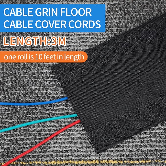 WILLBOND Carpet Cord Cover Cable Grip Floor Cover Cable Protector Management - Image 5