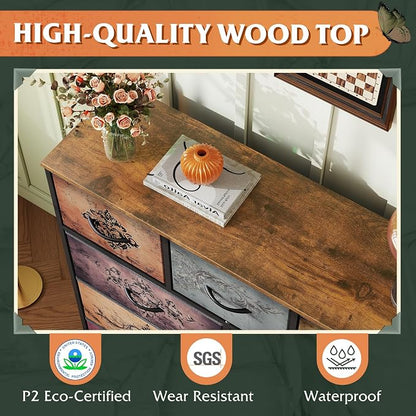 WLIVE 9 Drawer Dresser, Fabric Storage Tower - Image 6