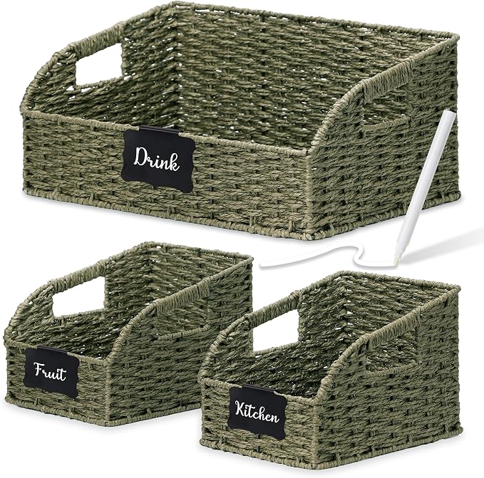 Wicker Baskets for Organizing, Kitchen Counter by Unknown