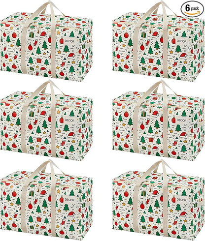VENO 6 Pack Moving Bags and Large Christmas Storage Bins by Veno