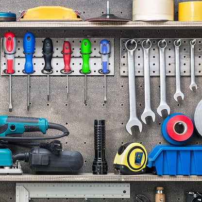 Hotop 2 Pieces Pegboard Screwdriver Holder Peg Board Tool Utility Hooks - Image 6