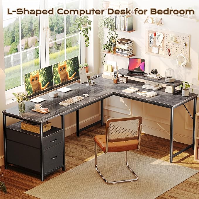 PRAISUN 63 Inch L Shaped Desk - Image 3