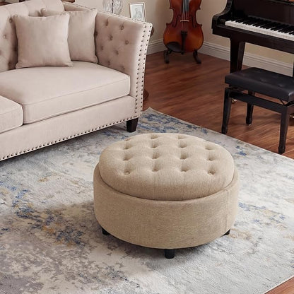 COLAMY Round Hidden Storage Ottoman - Image 8