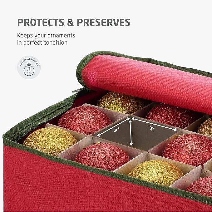 ZOBER Large Christmas Ornament Storage Box - Image 8