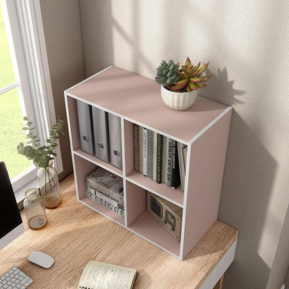 Homes: Inside + Out Apexa 4-Cube Storage Organizer Shelves, Stackable Wood - Image 13