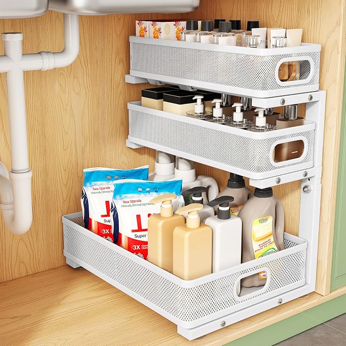 Kitstorack Under Sink Organizer, Slide out Storage Drawer Rack by Kitstorack