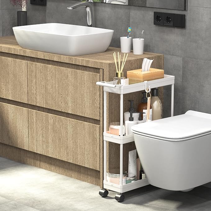 Simple Houseware 3-Tier Slim/Narrow Storage Cart - Image 9