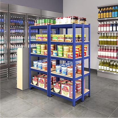 Yaheetech 5-Tier Heavy Duty Storage Shelves 35.5" W x 12" D x 71" H Blue | - Image 8