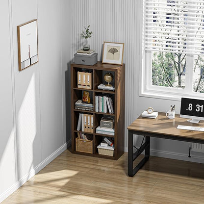 furtble Bookshelf with Storage Bins, 8-Cube Storage Organizer, Modern Wood Open - Image 7