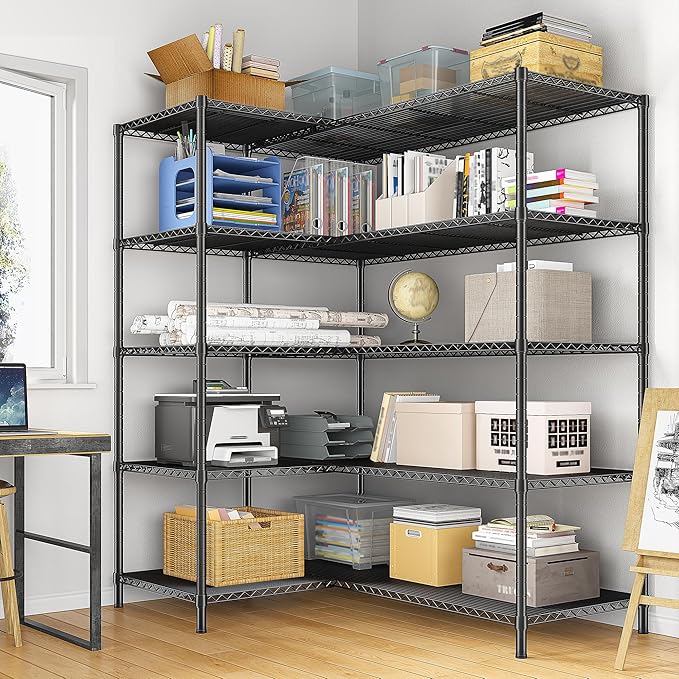 70.8H Wire Shelving Rack, 5Tier Metal Shelving Unit, 1400LBS Heavy Duty Storage - Image 9